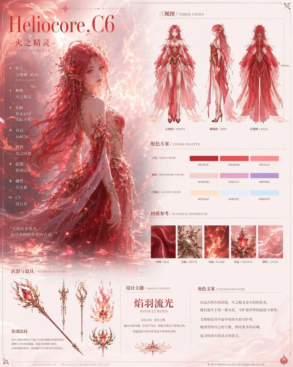 火之精灵角色设定海报