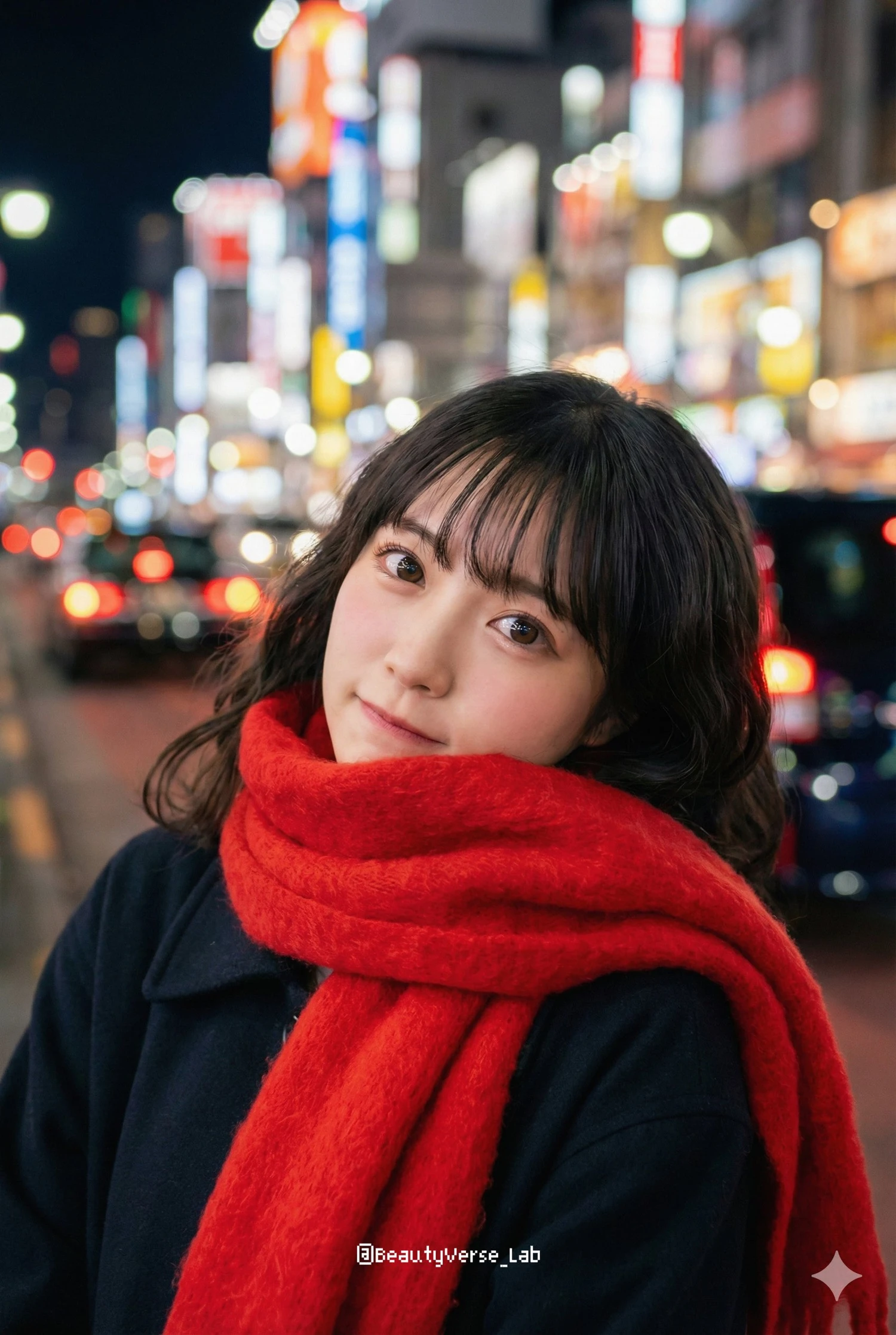 冬夜街拍美女写真