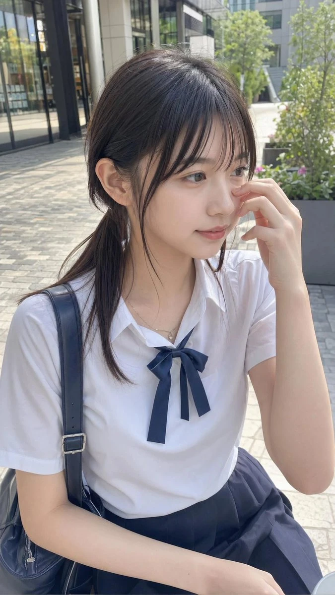 日系女学生户外写真