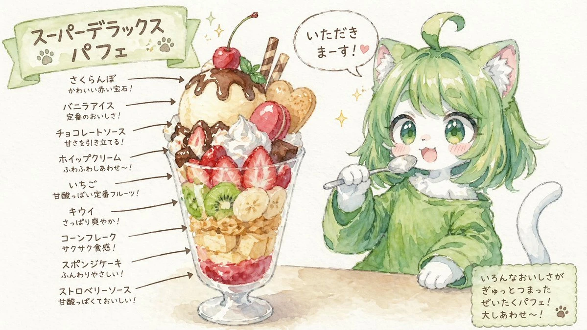 角色享用豪华芭菲