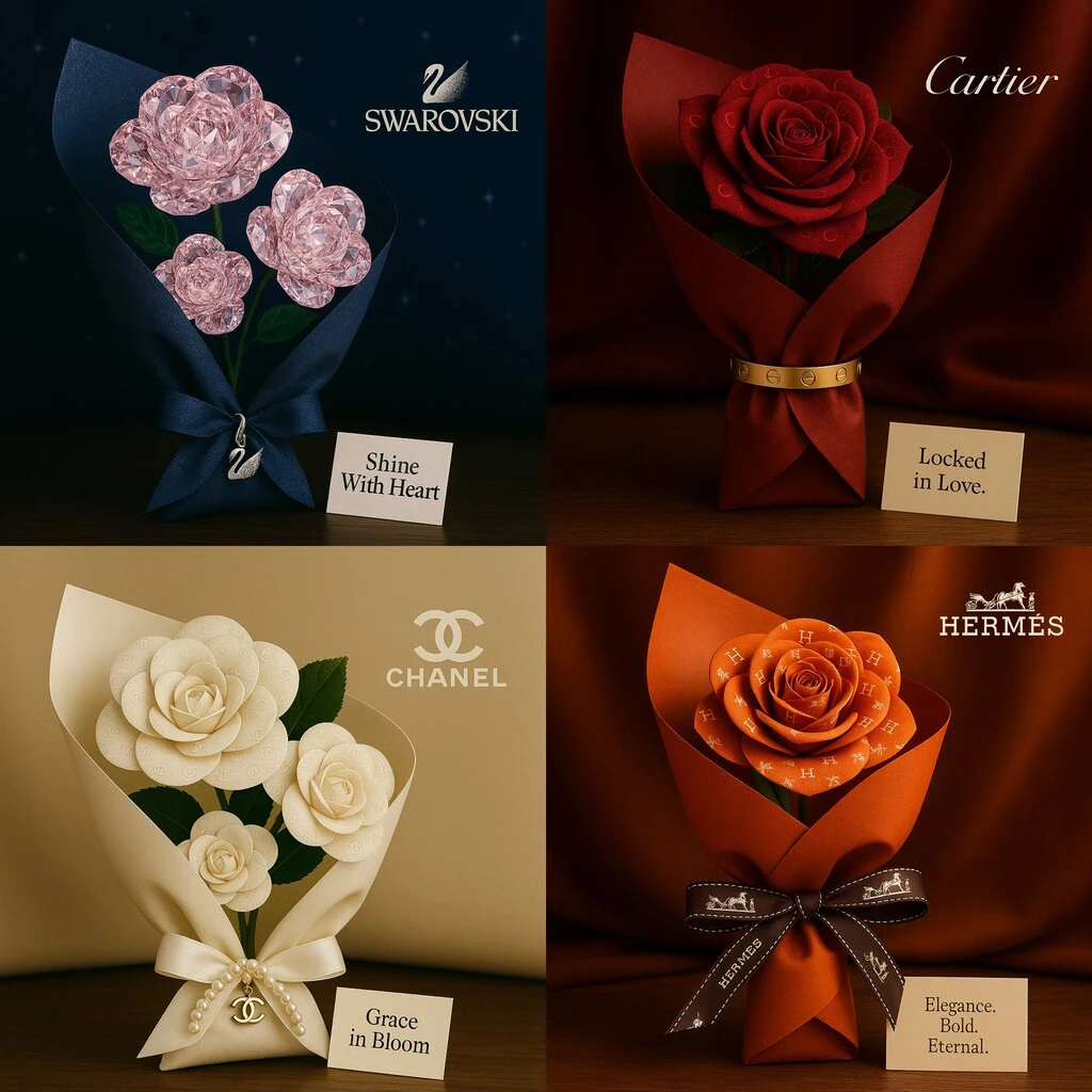 奢侈品牌玫瑰花束创意设计