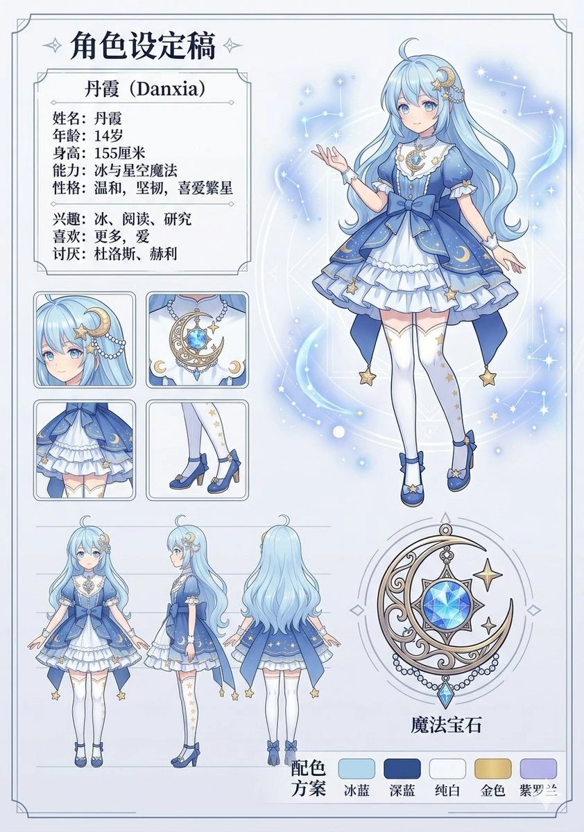 冰与星空魔法少女设定稿