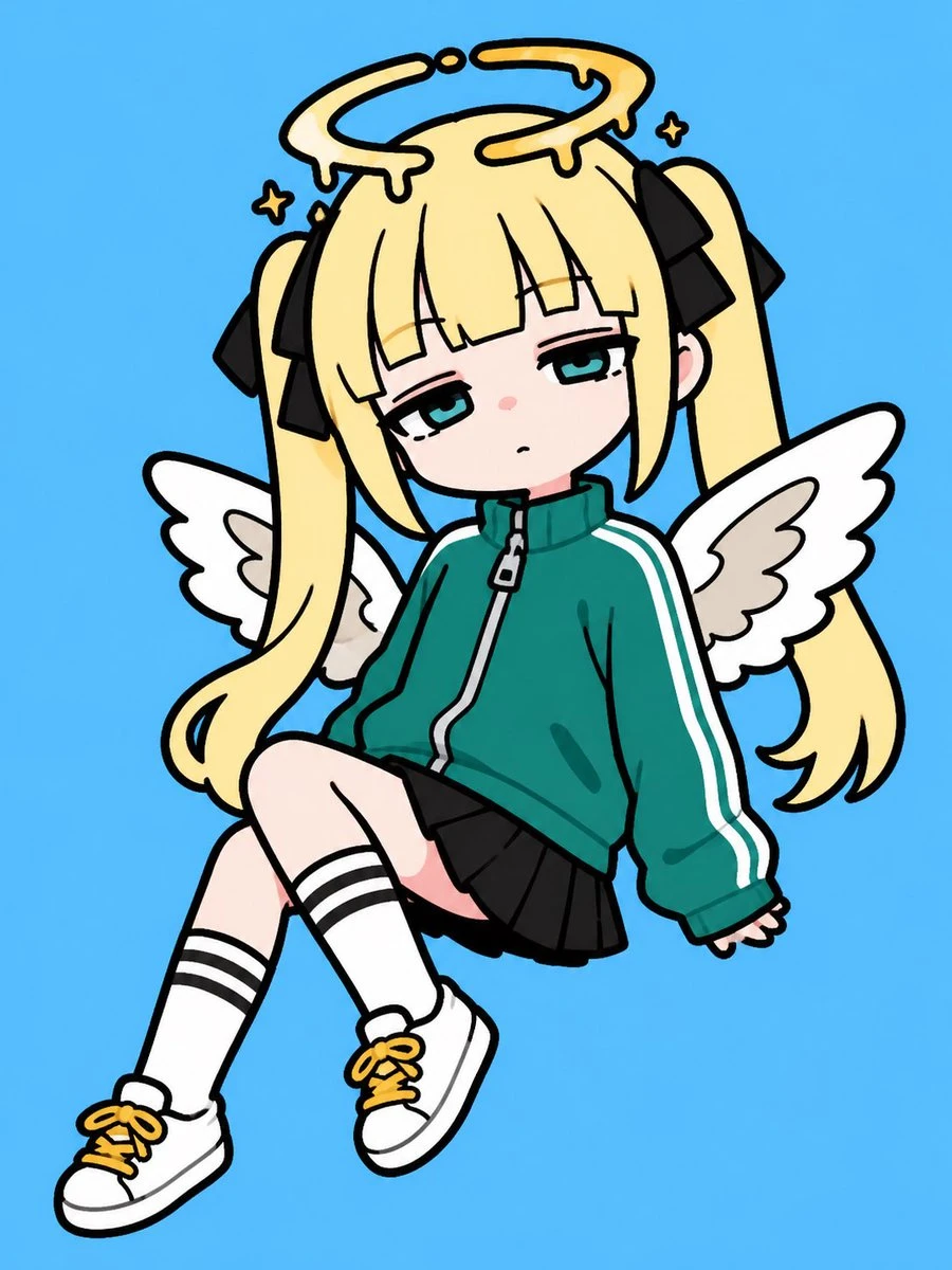 可爱天使少女Q版贴纸