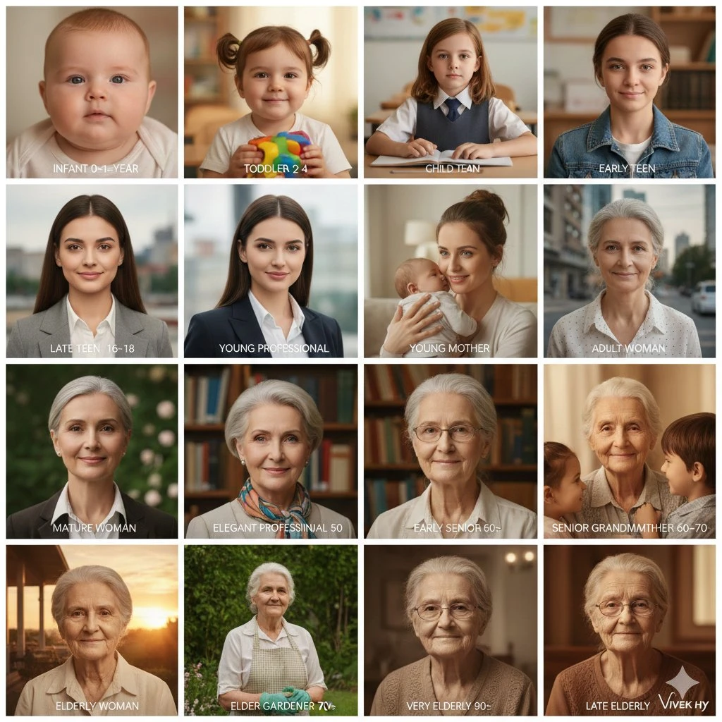 女性一生年龄演变图谱