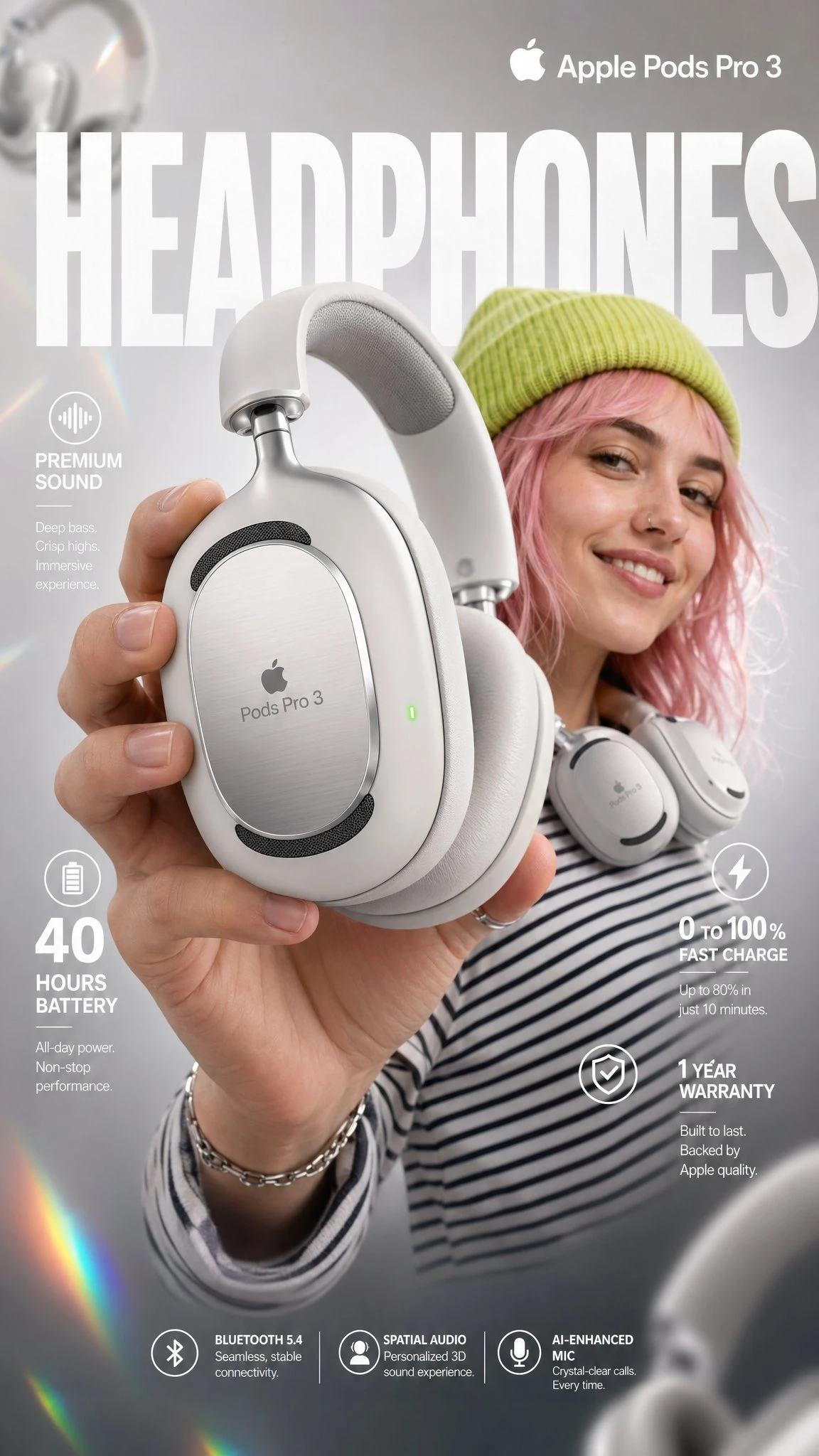 Apple Pods Pro 3耳机电商海报