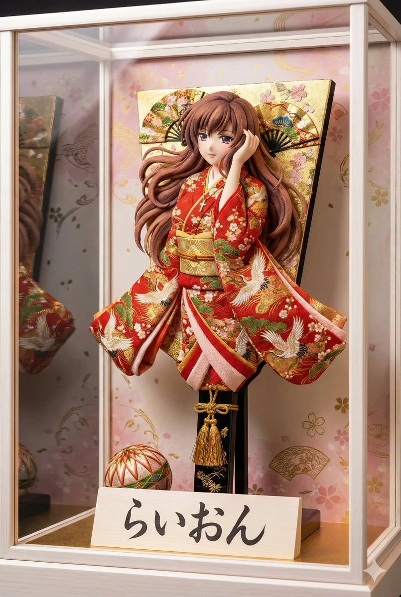 华丽和风人偶羽子板展示品