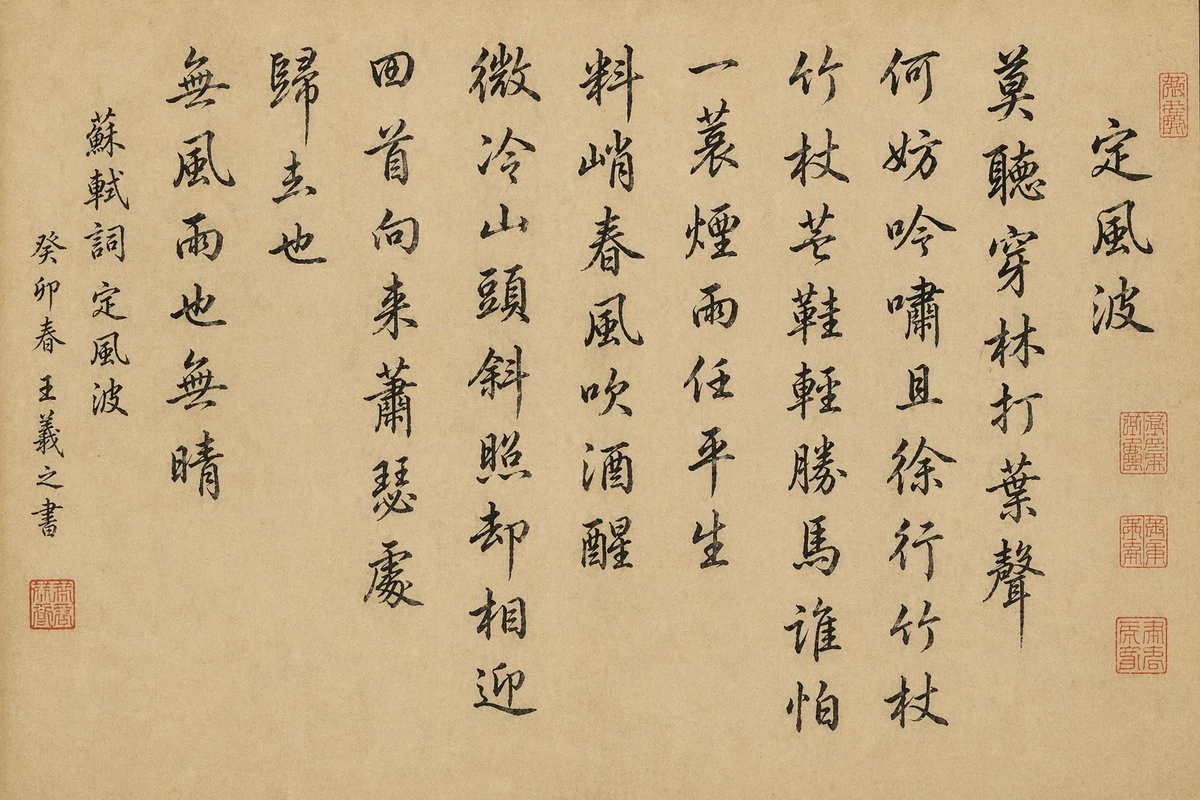 生成苏轼定风波书法作品