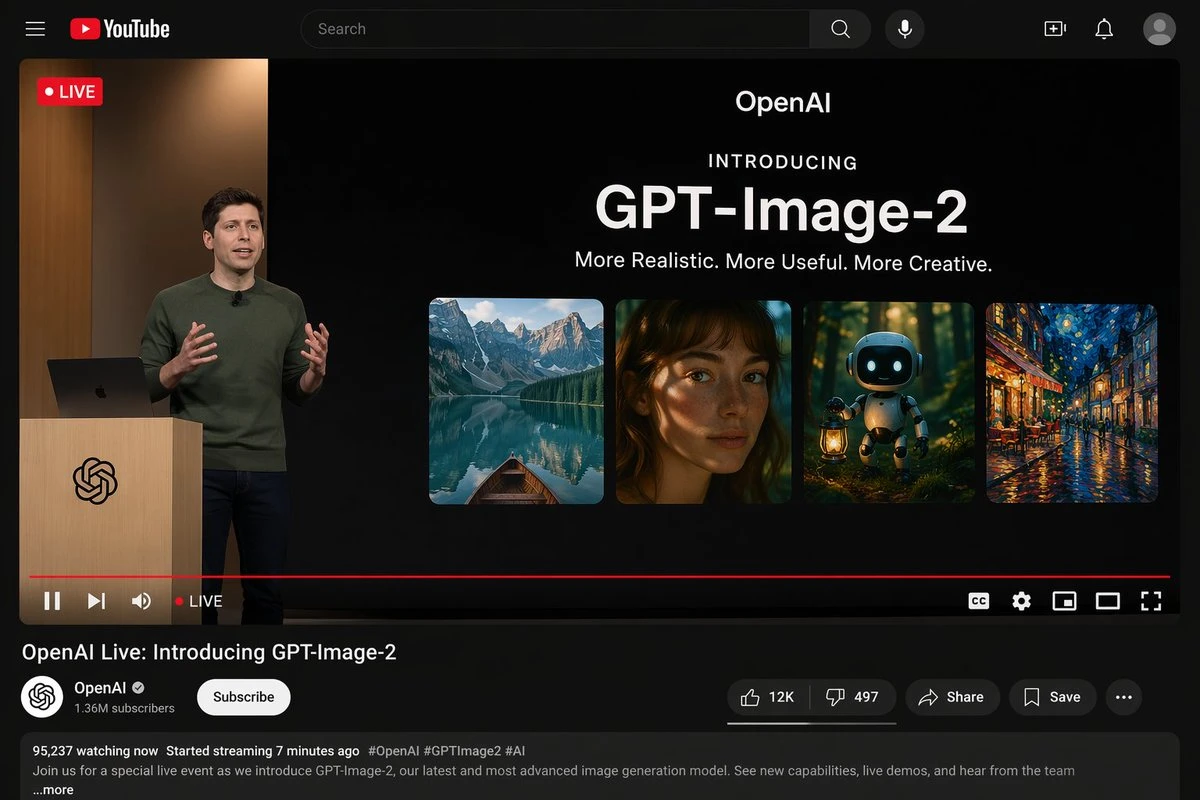 OpenAI发布GPT-Image-2直播界面
