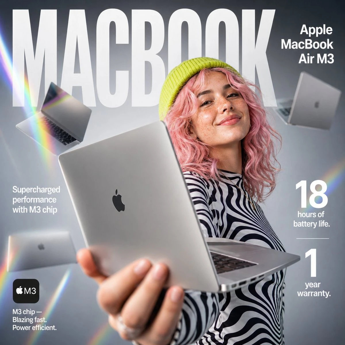 苹果MacBook Air M3电商海报