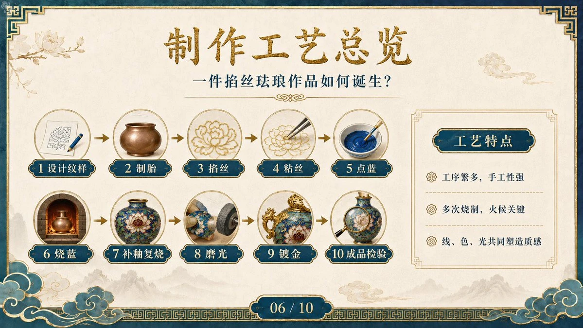 掐丝珐琅制作工艺总览