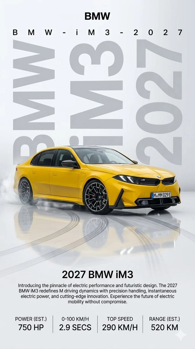 2027款宝马iM3电动车宣传海报