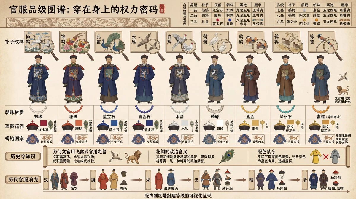 清代官服品级制度可视化图谱