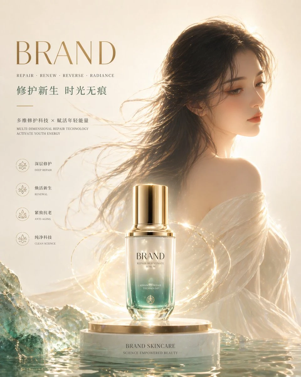 高端极简东方护肤KV海报