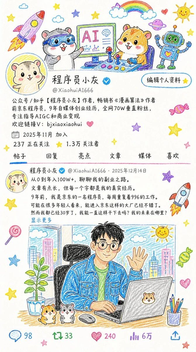 蜡笔风儿童画插画