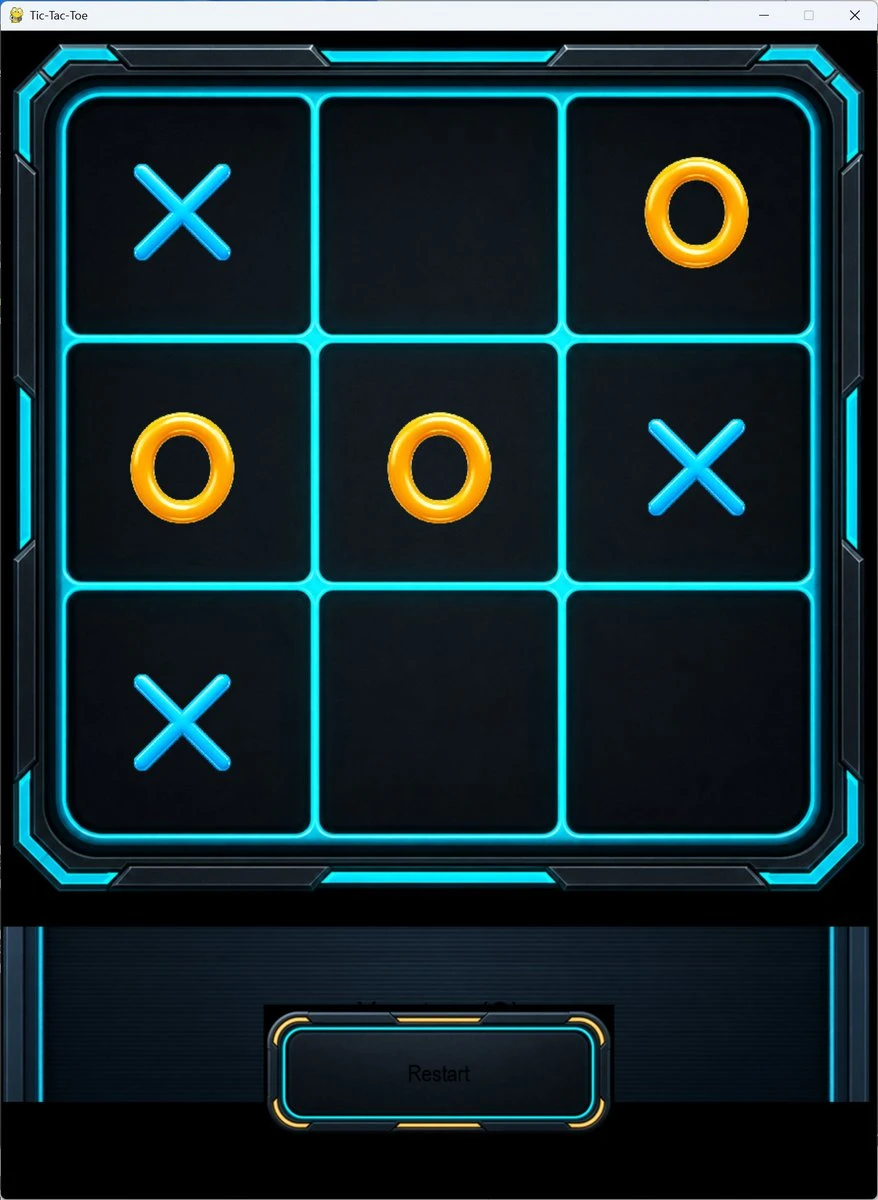 赛博朋克风井字棋游戏界面