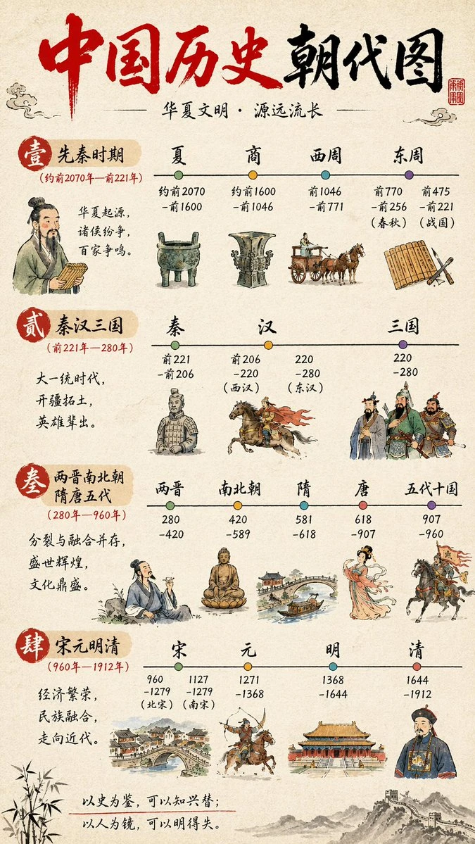 中国历史朝代时间轴