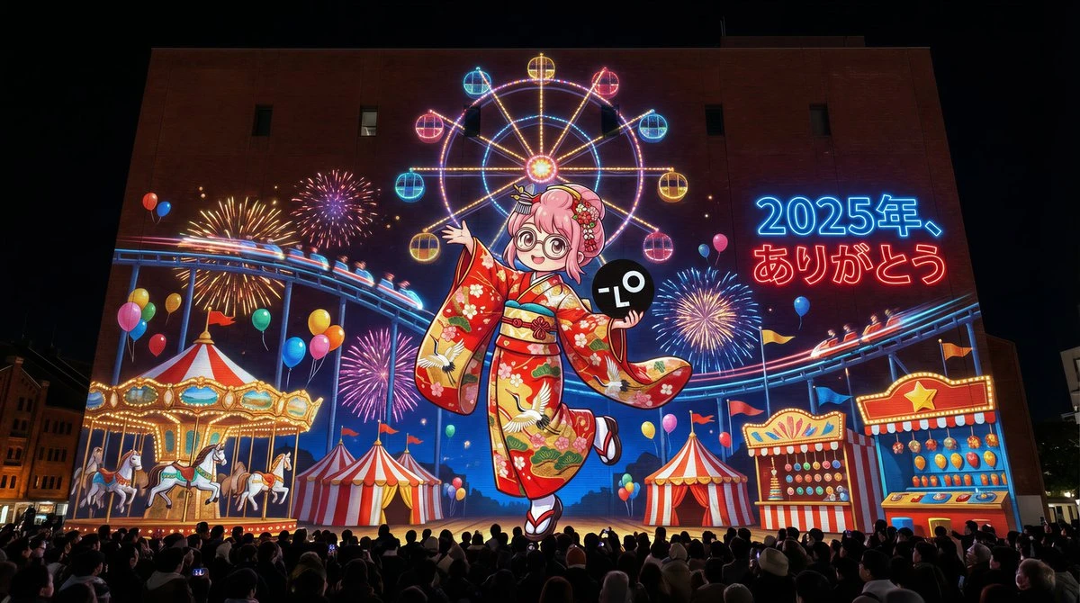 2025年感谢投影秀:和风少女点亮都市夜空