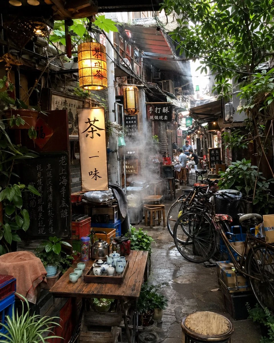 老上海弄堂茶铺