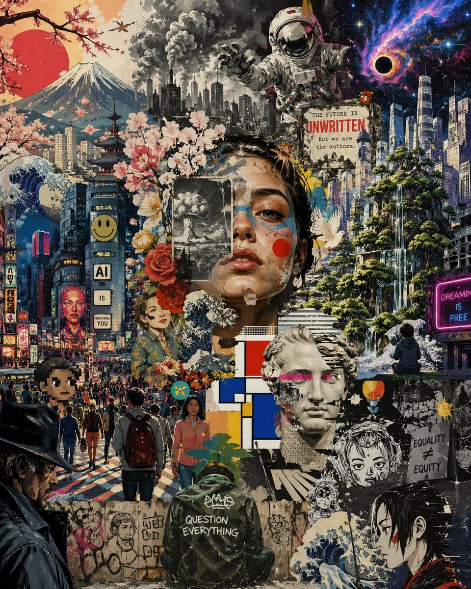 赛博朋克拼贴海报