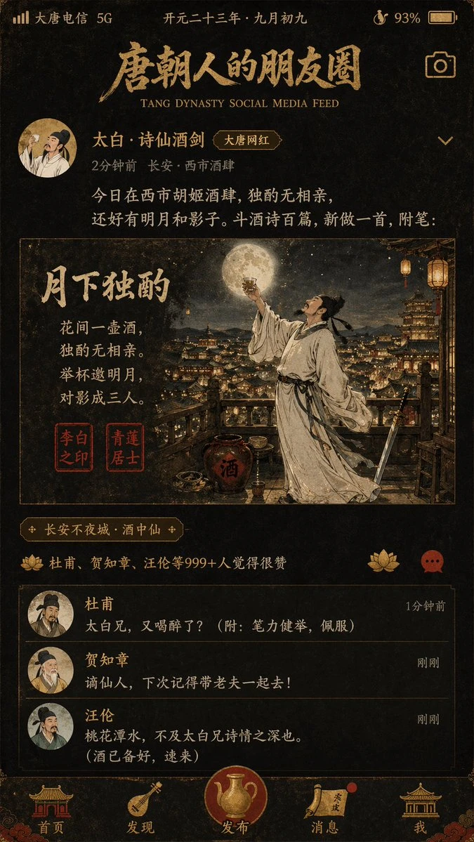 唐朝人朋友圈海报