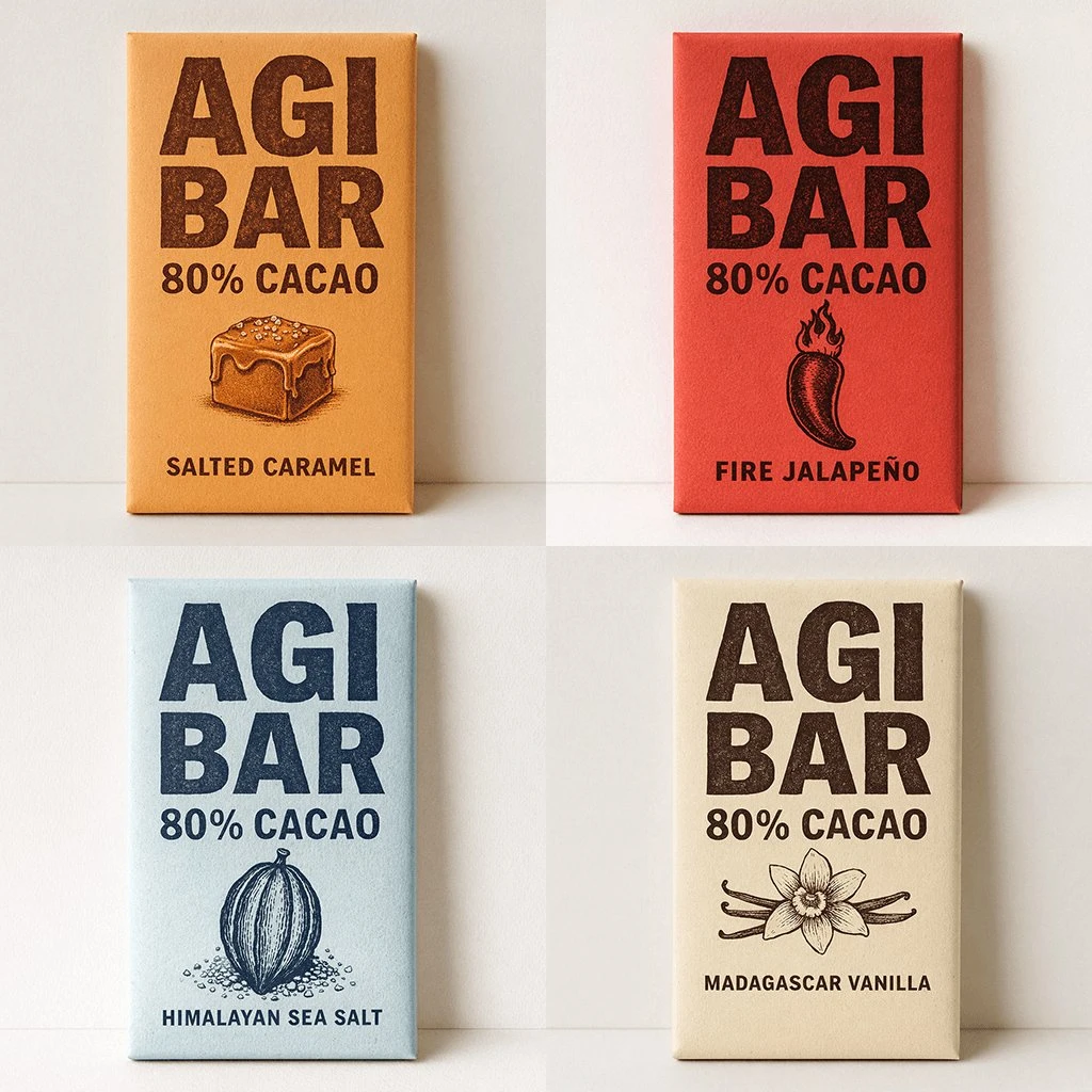 AGI BAR 80%黑巧四味包装设计展示