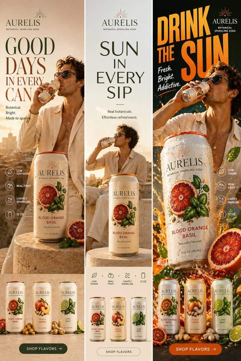 AURELIS气泡水三版广告海报设计