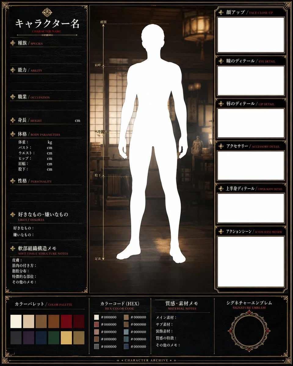 奇幻角色设定档案模板