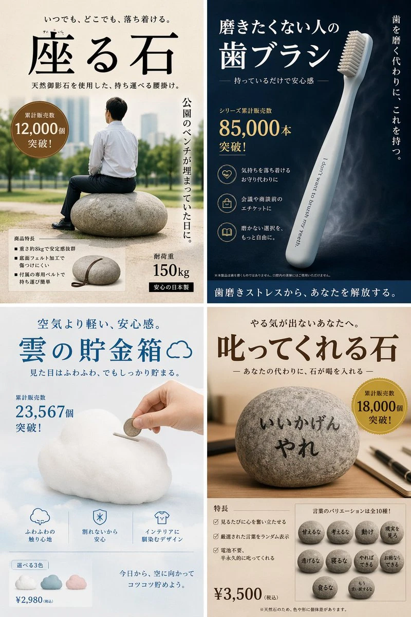 四格讽刺产品广告