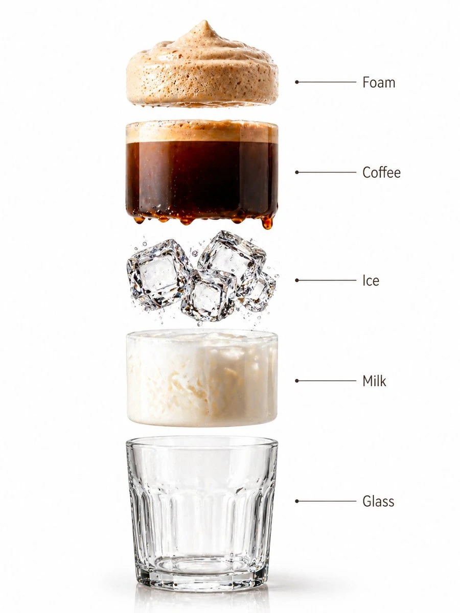 冰咖啡分层爆炸图