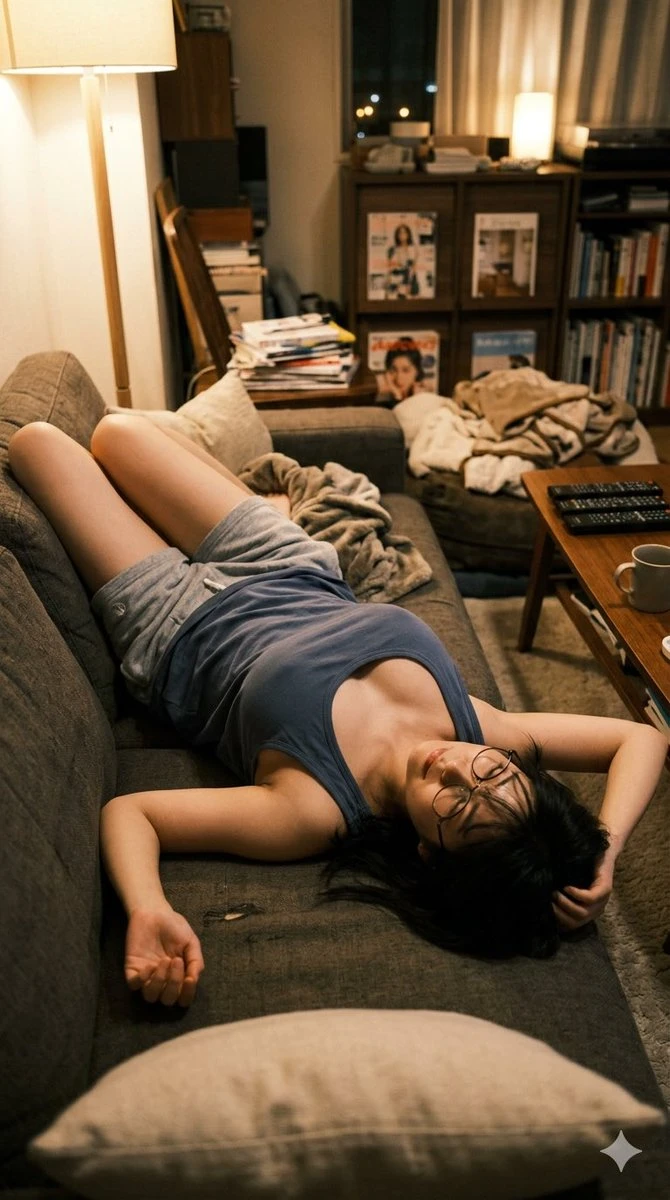暖调居家慵懒女性