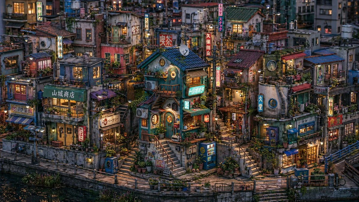 怀旧日式微缩街景