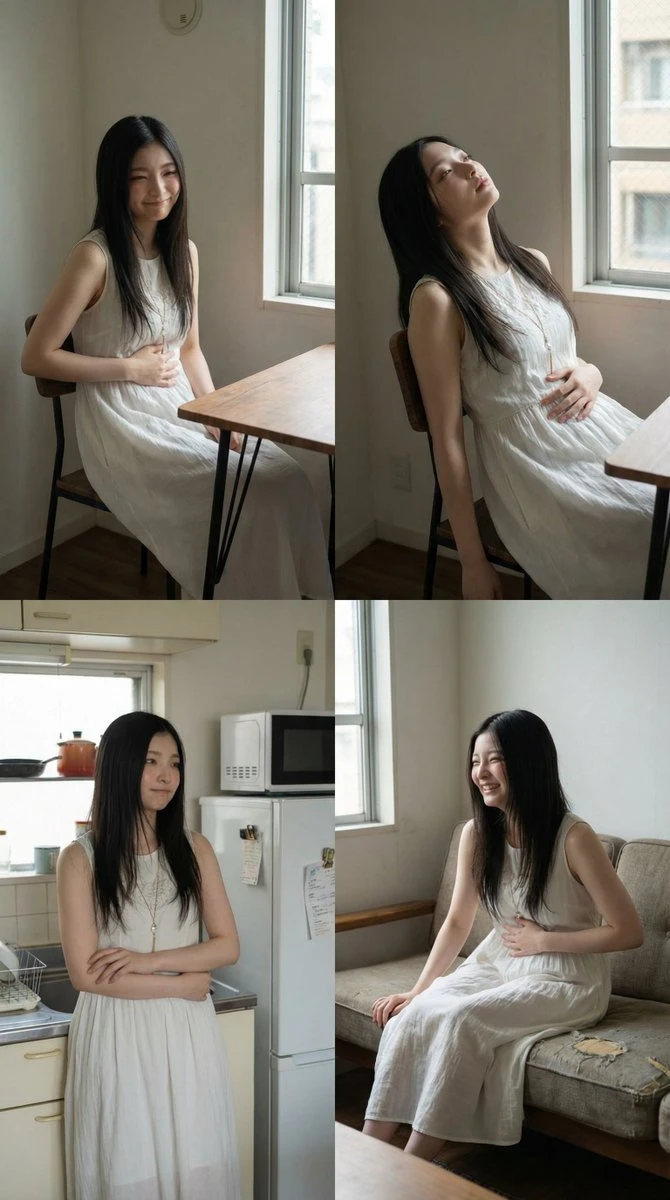 饥饿少女居家四格写真