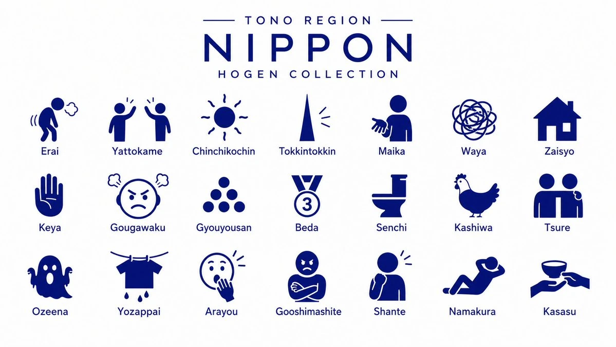 日本方言图标海报设计