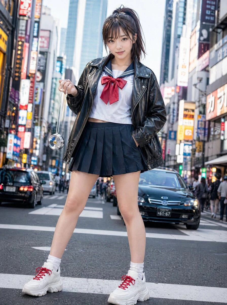 东京街头酷飒女高中生