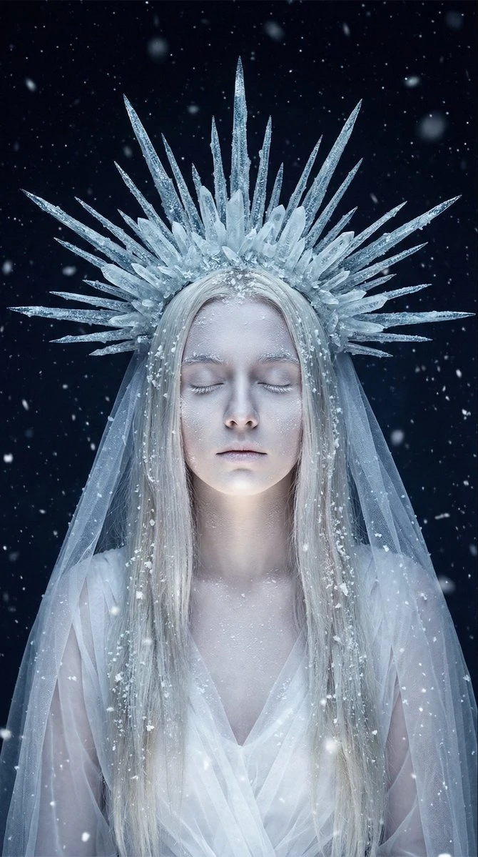 冰雪女神静谧肖像
