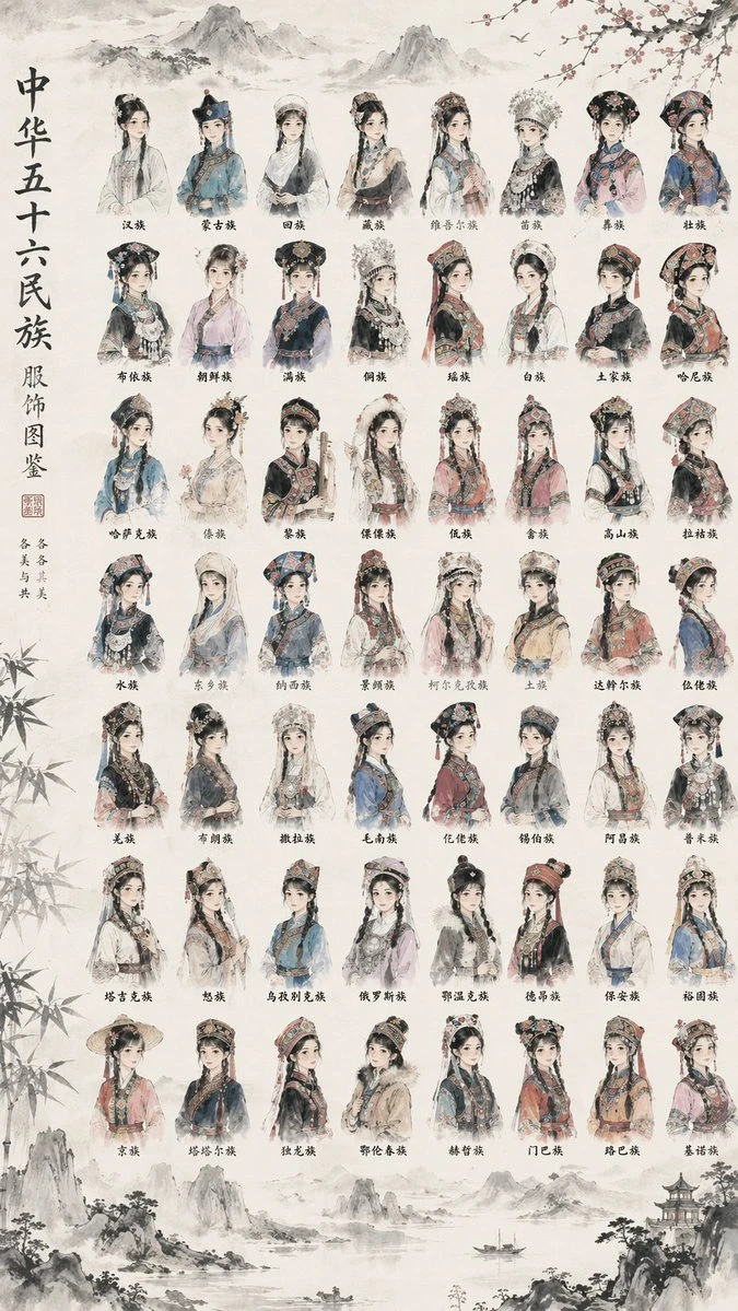 中华五十六民族服饰图鉴