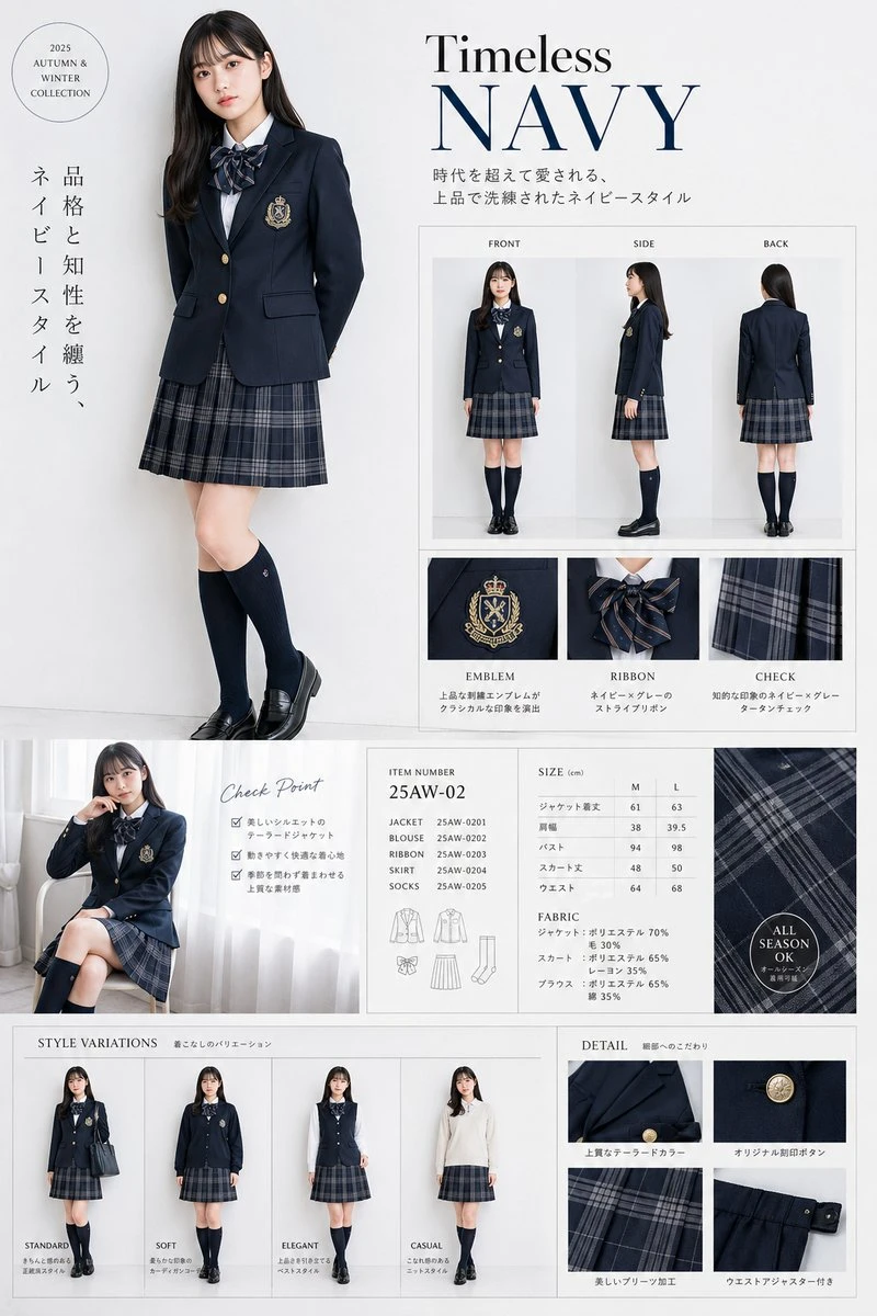 日本高中制服时尚海报