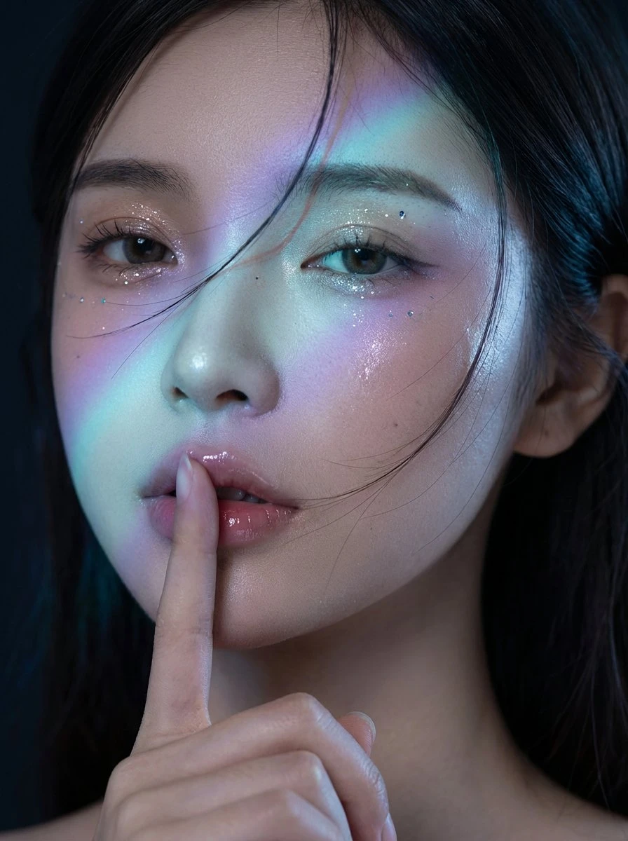 暗夜时尚模特静谧特写