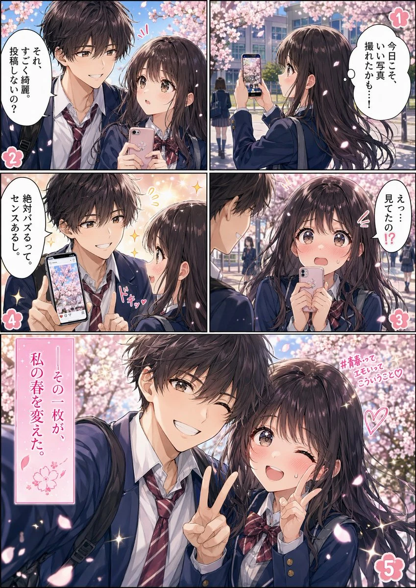 樱花校园恋爱漫画页面