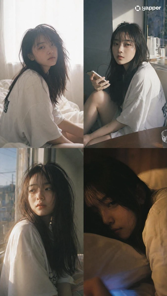 日系胶片风少女四格生活写真