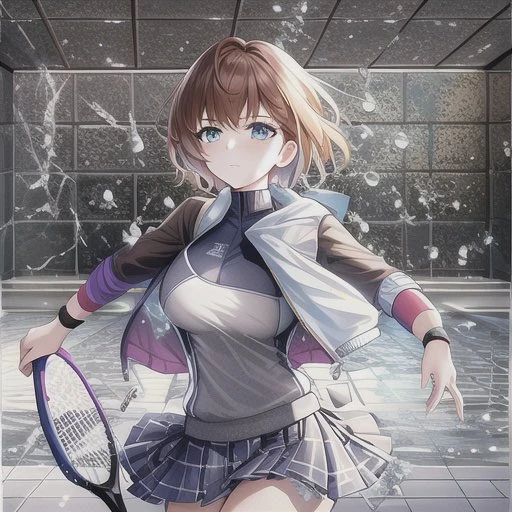 动漫风格网球少女插画